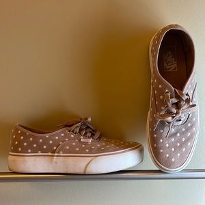 Vans tan suede polka dot Platform Comfort Shoes